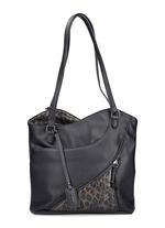 Rieker, v&auml;ska, dam, med optiska leoparddetaljer SVART